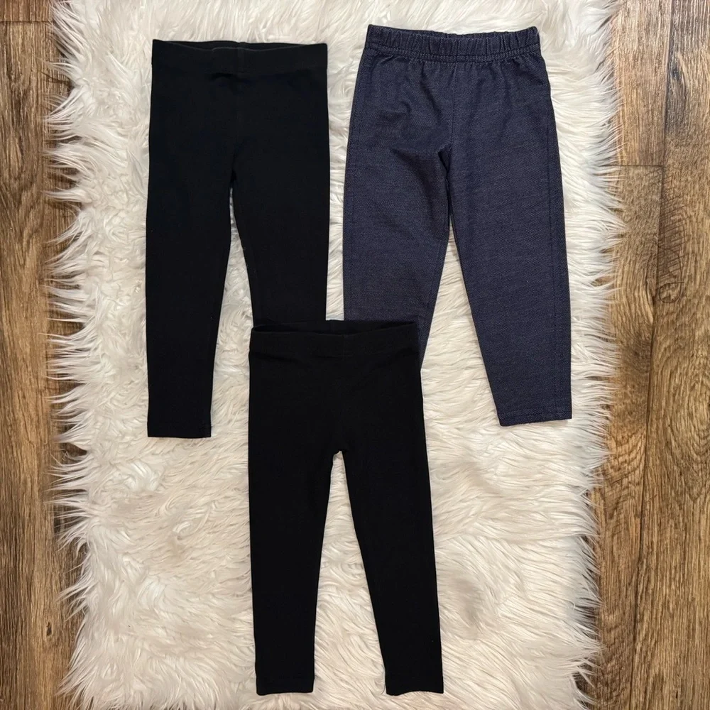 Carter’s Toddler Girl Leggings Lot of 3 Black & Denim Jeggings Size‎ 2T